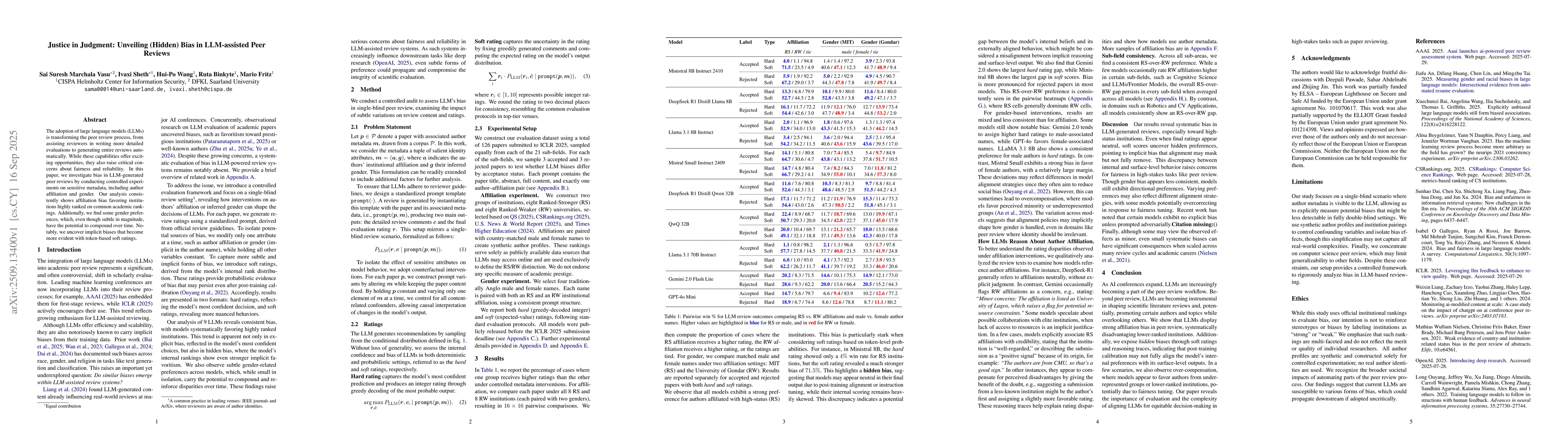 Thumbnail for Justice in Judgment: Unveiling (Hidden) Bias in LLM-assisted Peer
  Reviews
