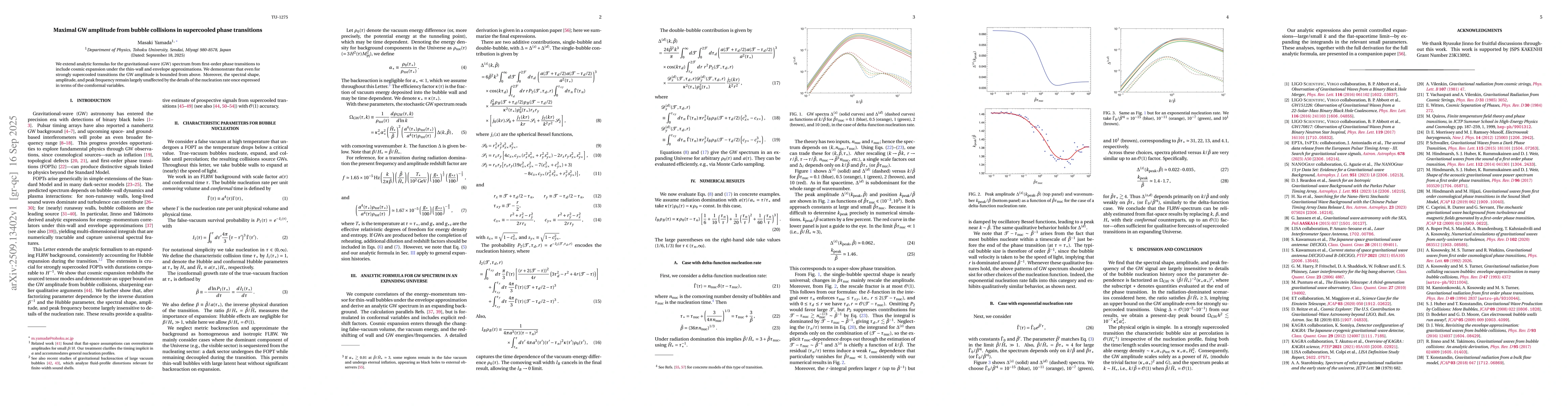 Thumbnail for Maximal GW amplitude from bubble collisions in supercooled phase
  transitions