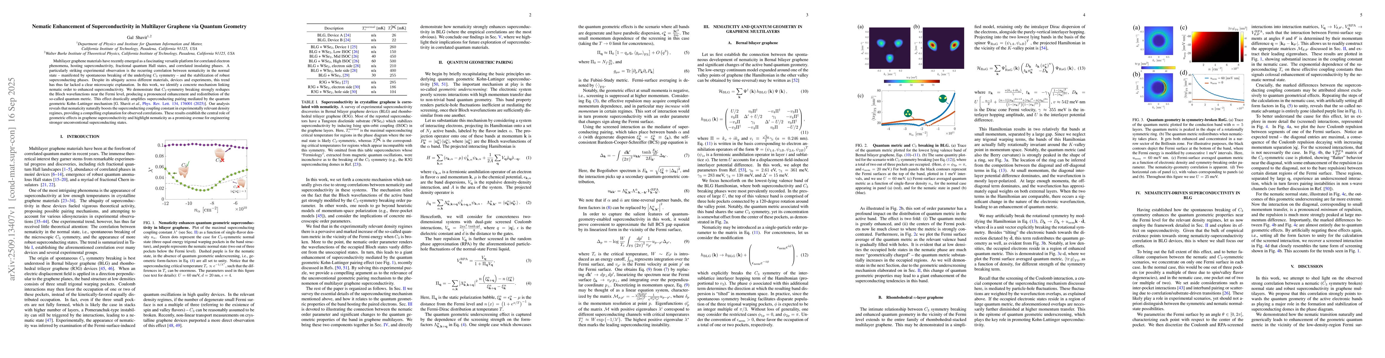 Thumbnail for Nematic Enhancement of Superconductivity in Multilayer Graphene via
  Quantum Geometry