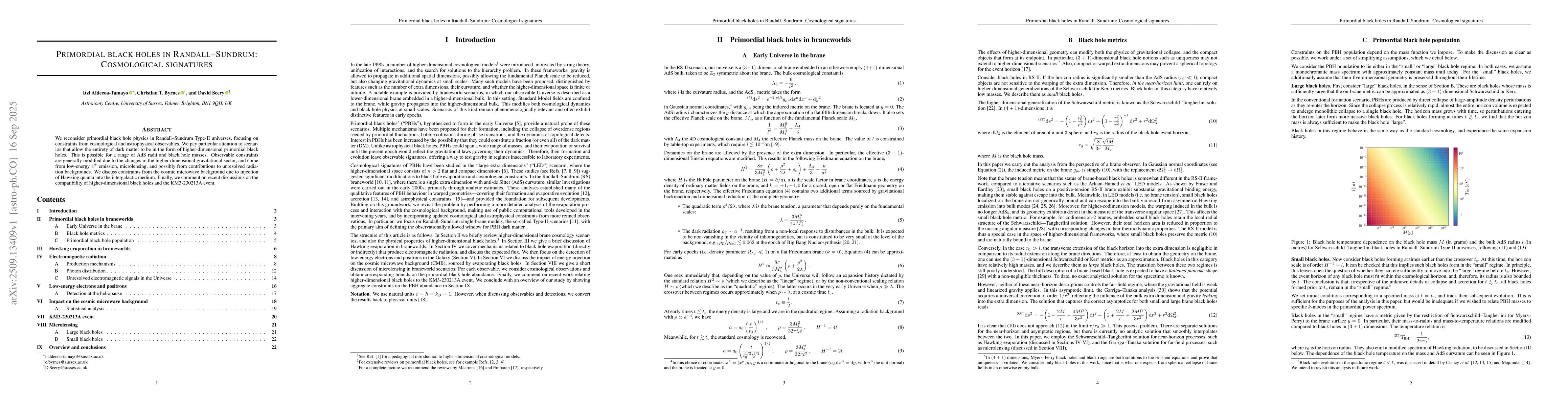 Thumbnail for Primordial black holes in Randall-Sundrum: Cosmological signatures