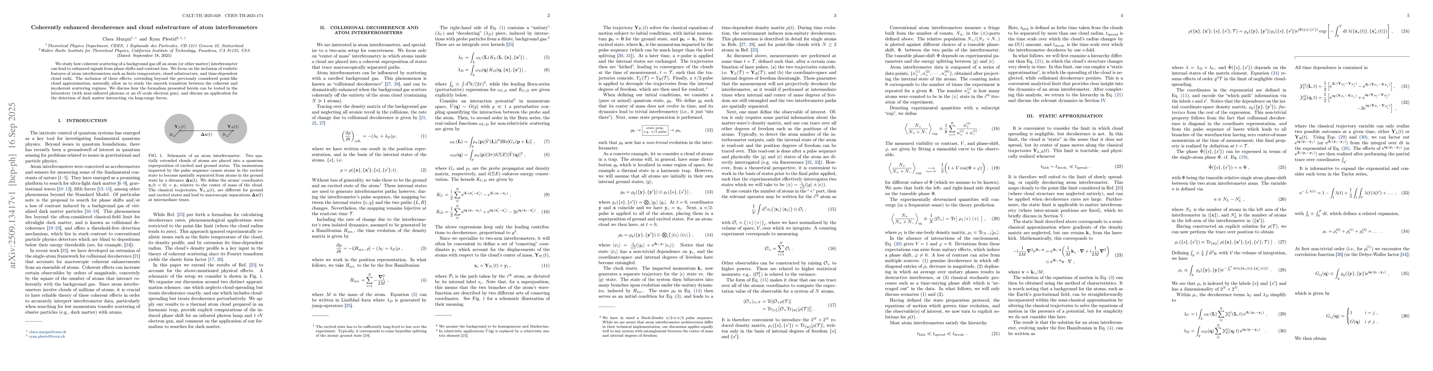 Thumbnail for Coherently enhanced decoherence and cloud substructure of atom
  interferometers