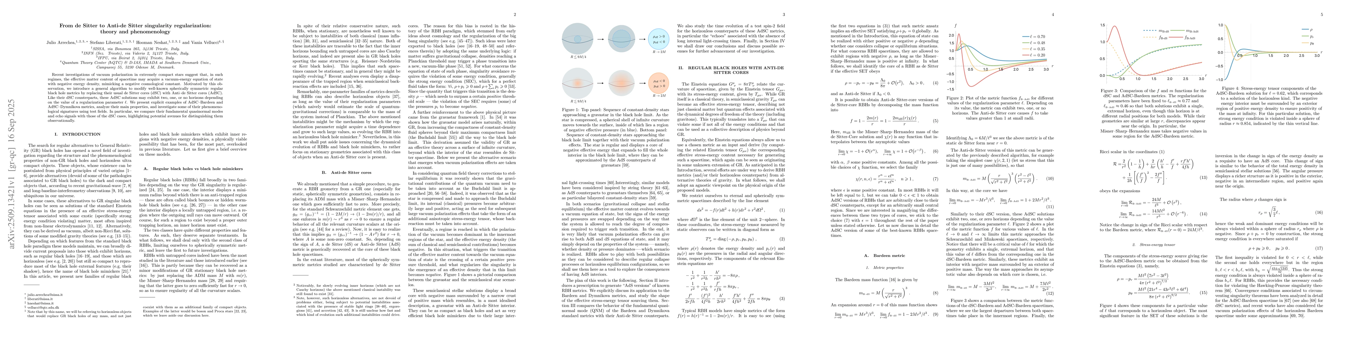 Thumbnail for From de Sitter to Anti-de Sitter singularity regularization: theory and
  phenomenology