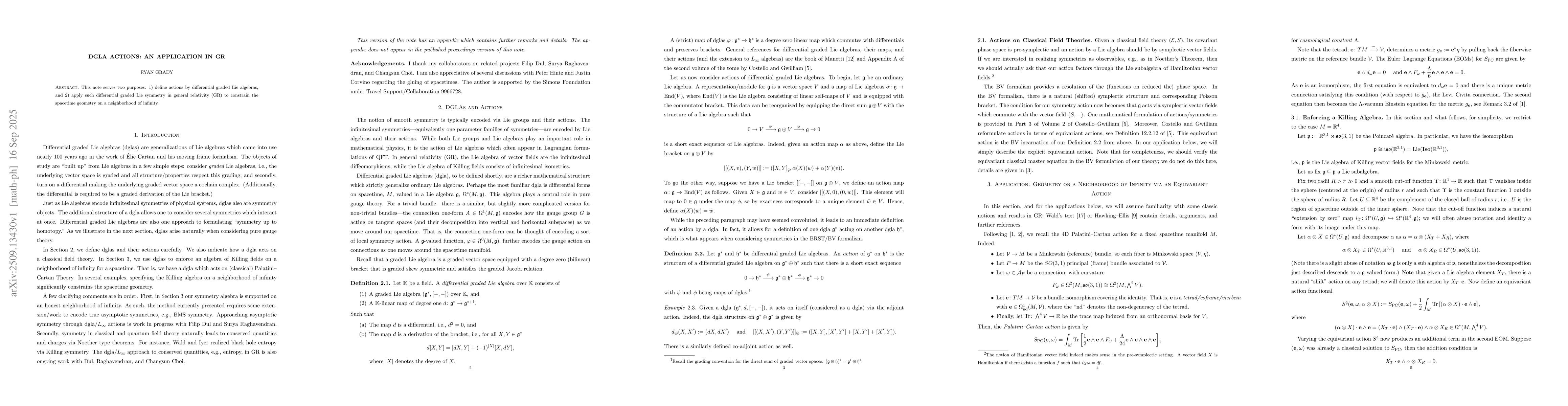 Thumbnail for DGLA Actions: An Application in GR