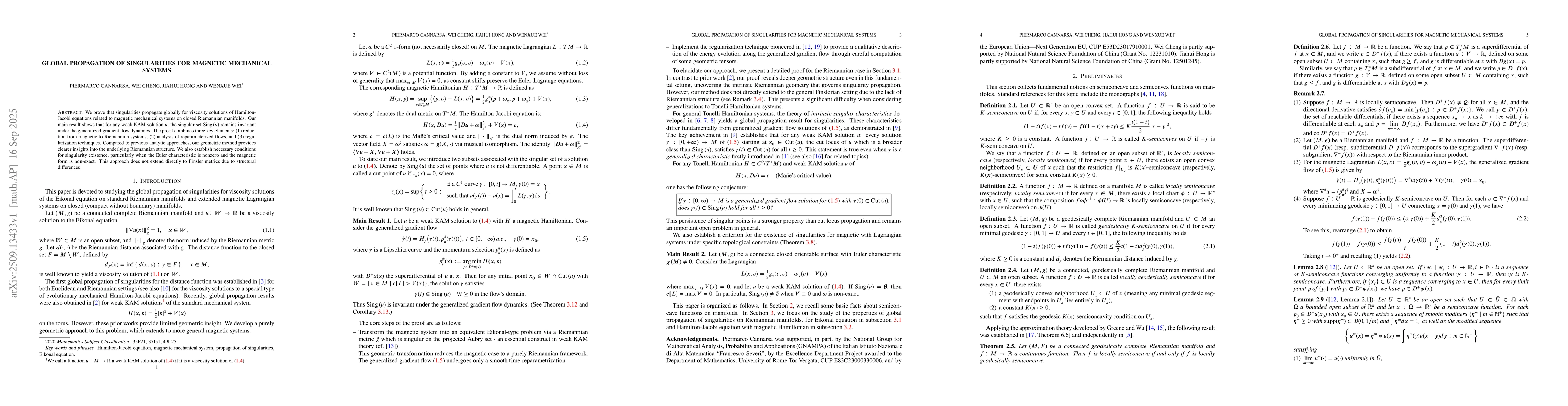 Thumbnail for Global propagation of singularities for magnetic mechanical systems