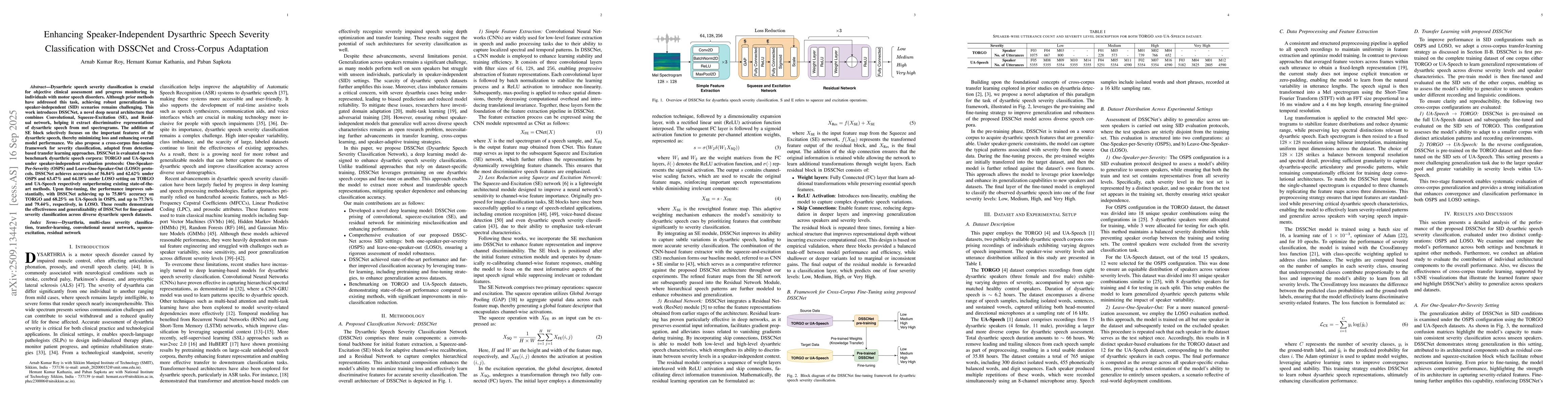 Thumbnail for Enhancing Speaker-Independent Dysarthric Speech Severity Classification
  with DSSCNet and Cross-Corpus Adaptation