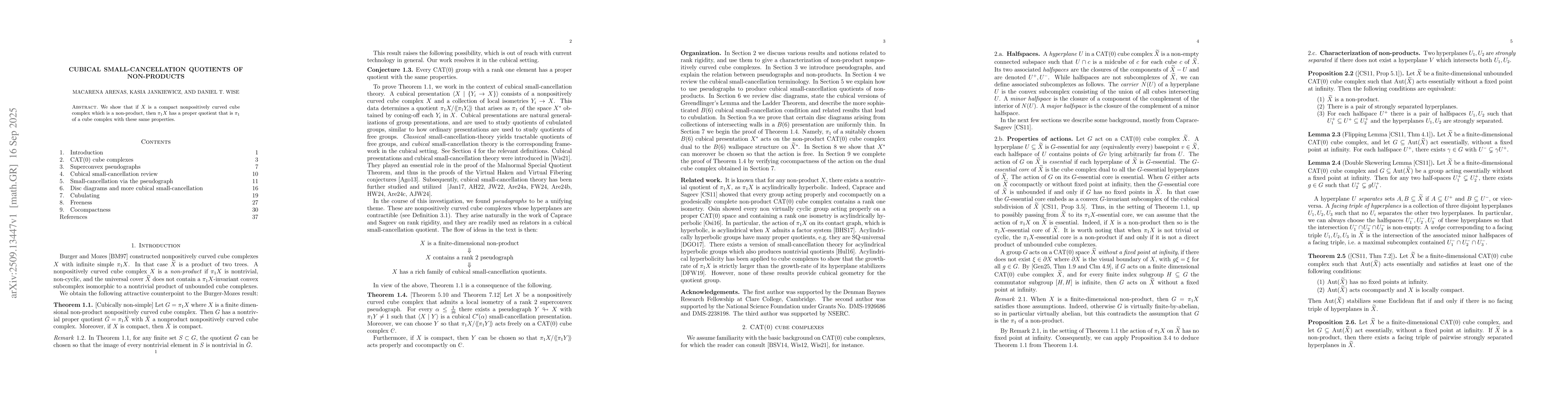 Thumbnail for Cubical small-cancellation quotients of non-products