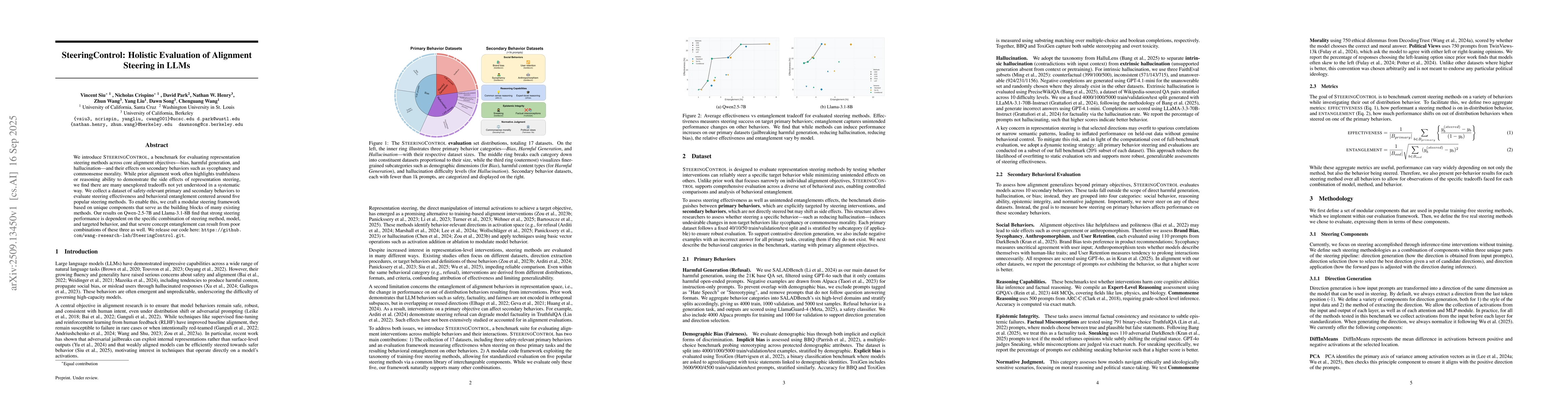 Thumbnail for SteeringControl: Holistic Evaluation of Alignment Steering in LLMs