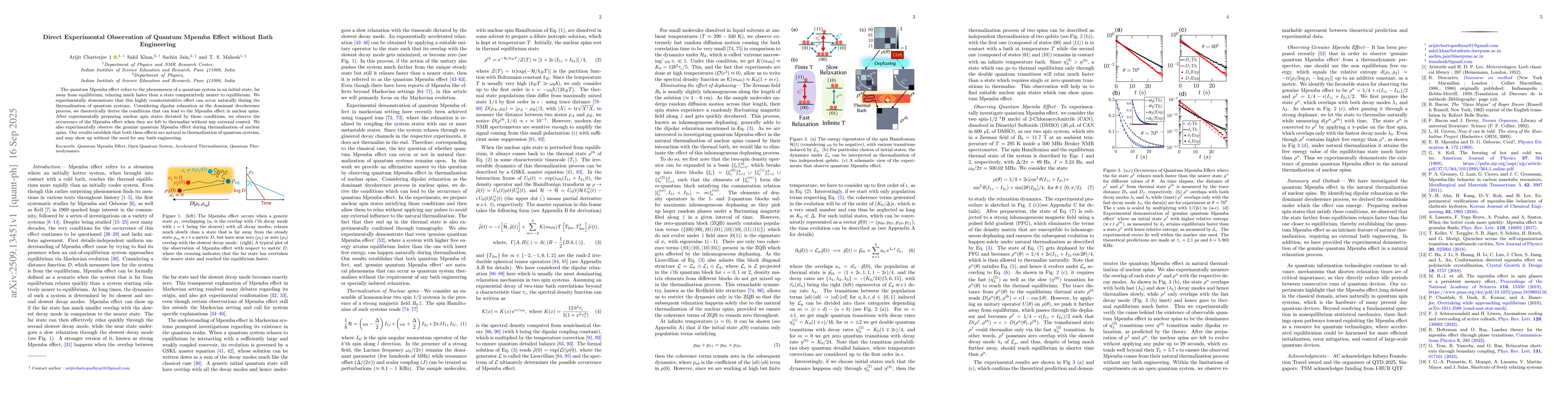 Thumbnail for Direct Experimental Observation of Quantum Mpemba Effect without Bath
  Engineering