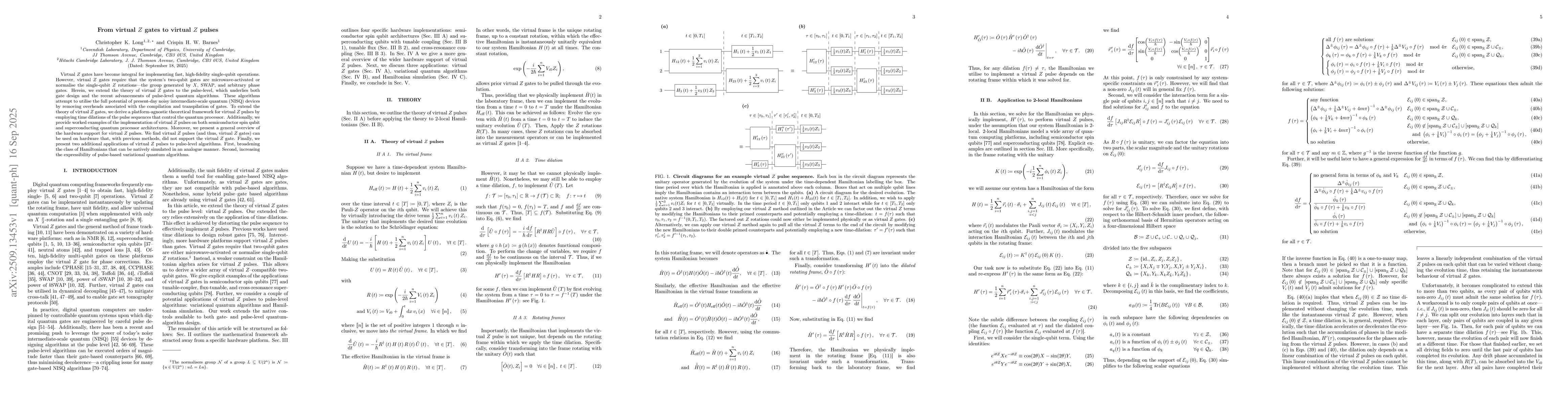 Thumbnail for From virtual Z gates to virtual Z pulses