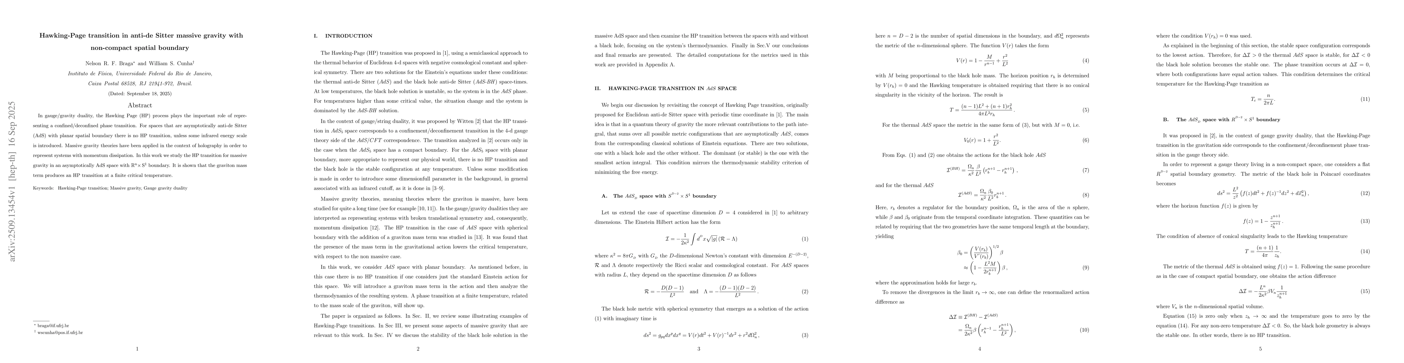 Thumbnail for Hawking-Page transition in anti-de Sitter massive gravity with
  non-compact spatial boundary
