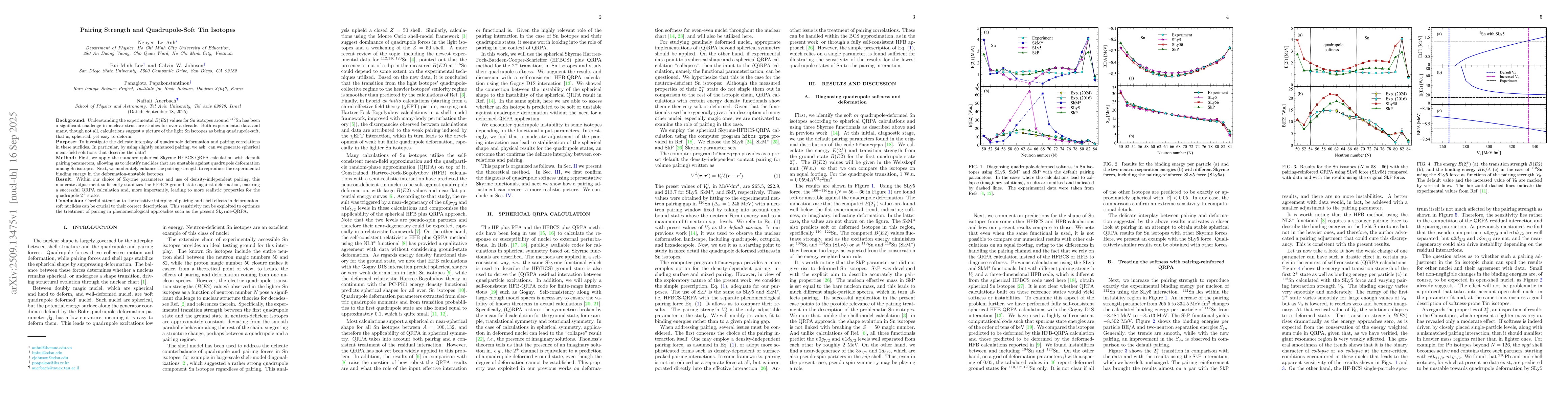 Thumbnail for Pairing Strength and Quadrupole-Soft Tin Isotopes