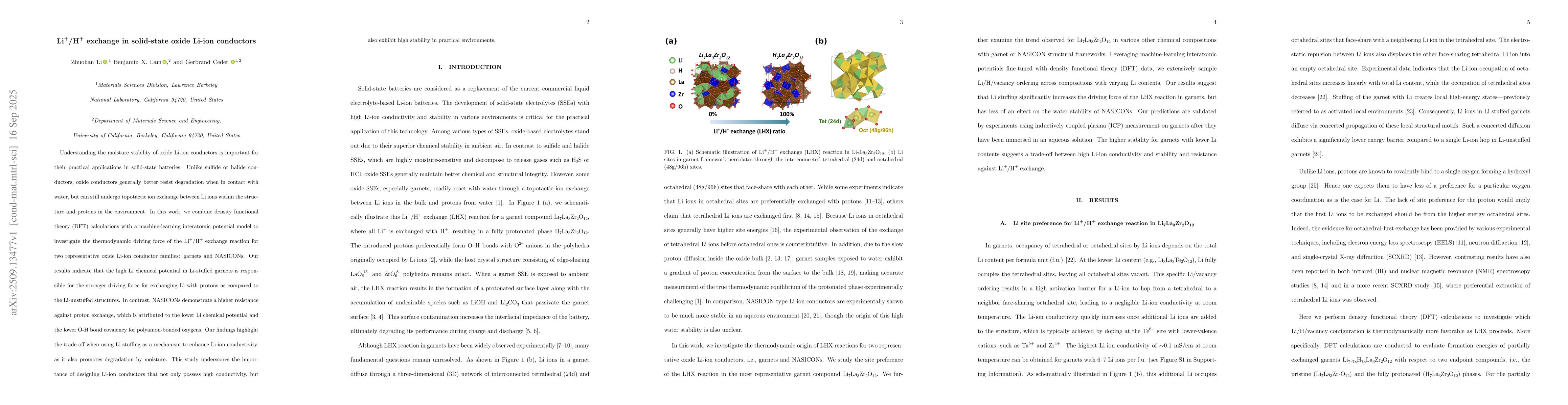 Thumbnail for Li+/H+ exchange in solid-state oxide Li-ion conductors