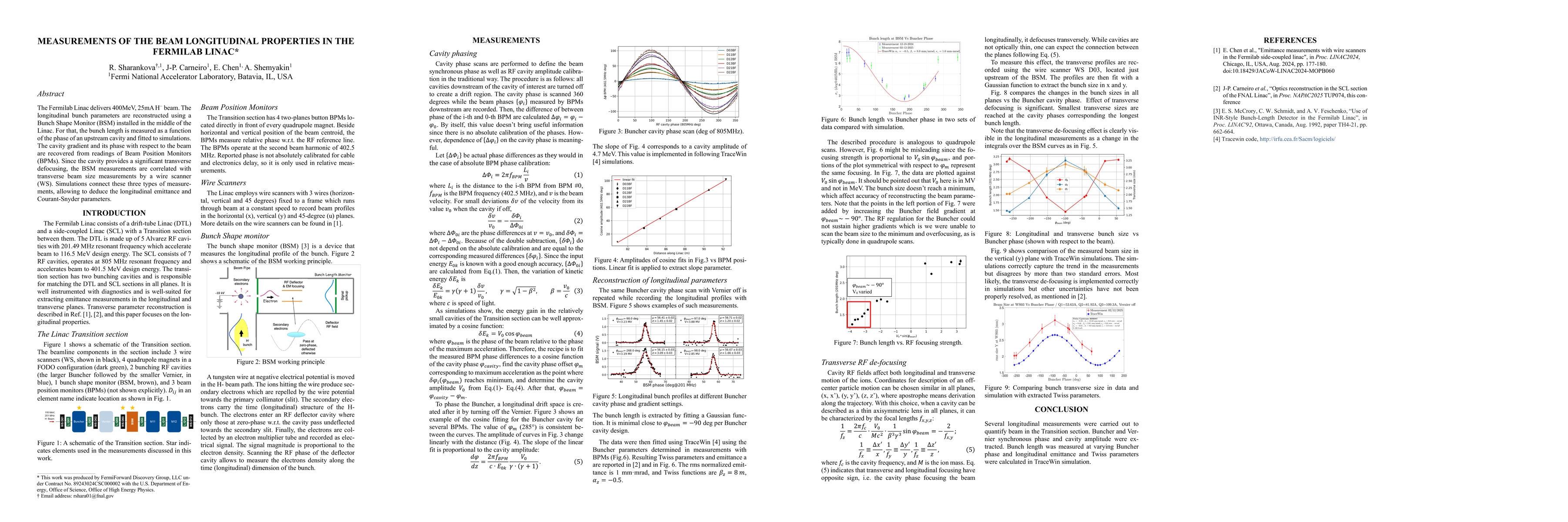 Thumbnail for Measurements of the Beam Longitudinal Properties in the Fermilab Linac