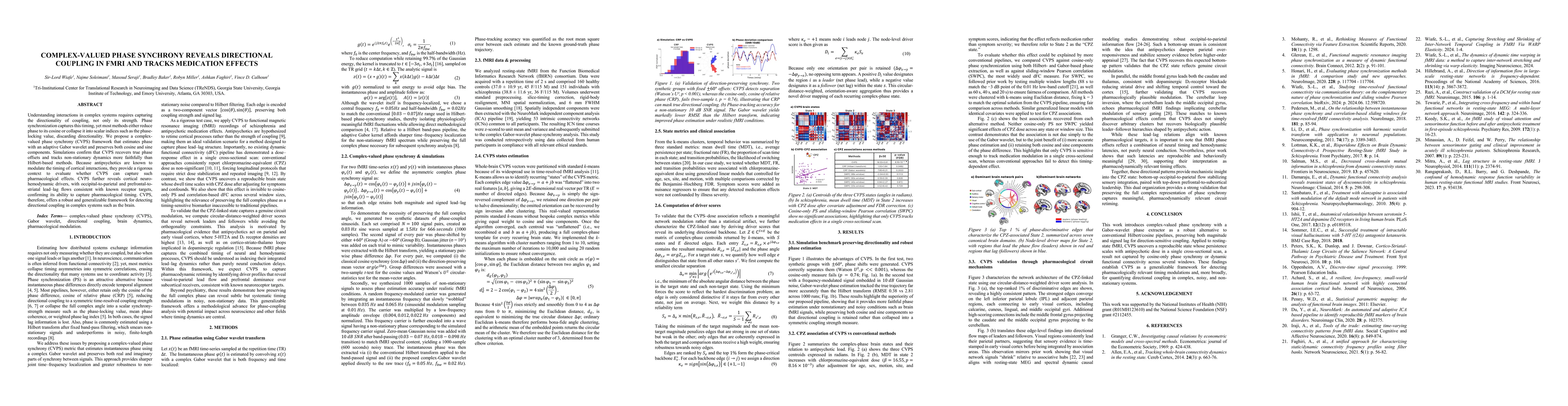 Thumbnail for Complex-valued Phase Synchrony Reveals Directional Coupling in FMRI and
  Tracks Medication Effects