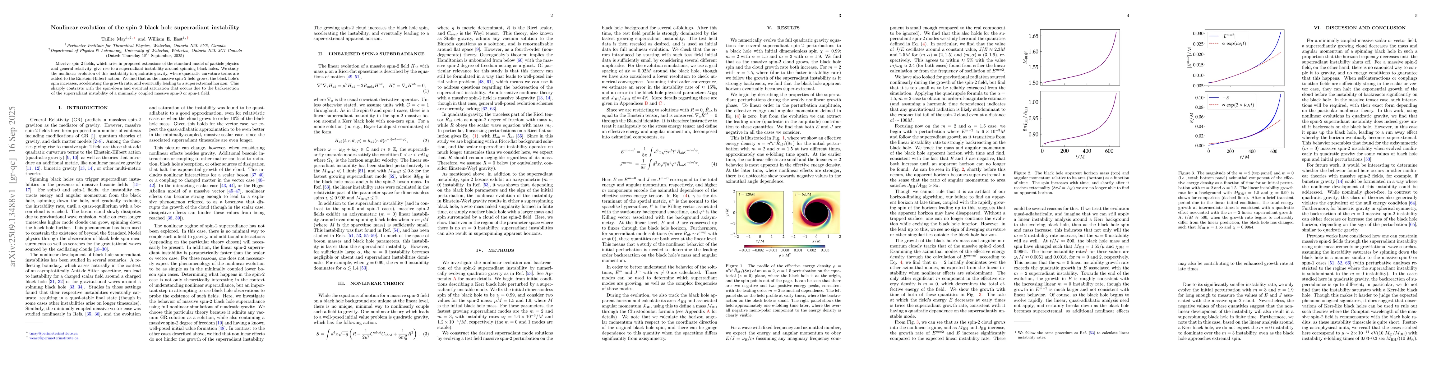 Thumbnail for Nonlinear evolution of the spin-2 black hole superradiant instability