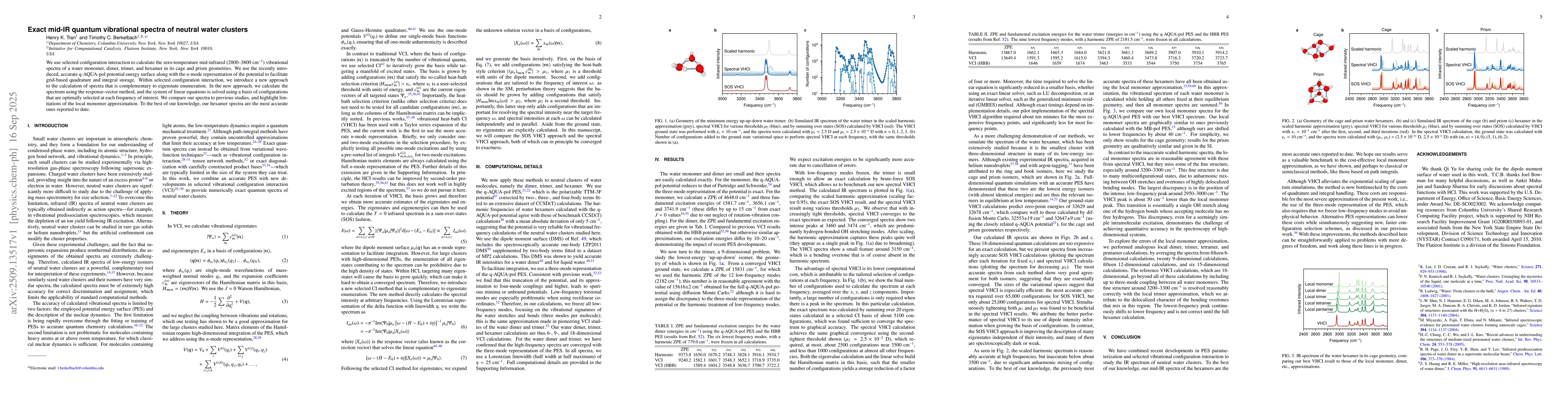 Thumbnail for Exact mid-IR quantum vibrational spectra of neutral water clusters