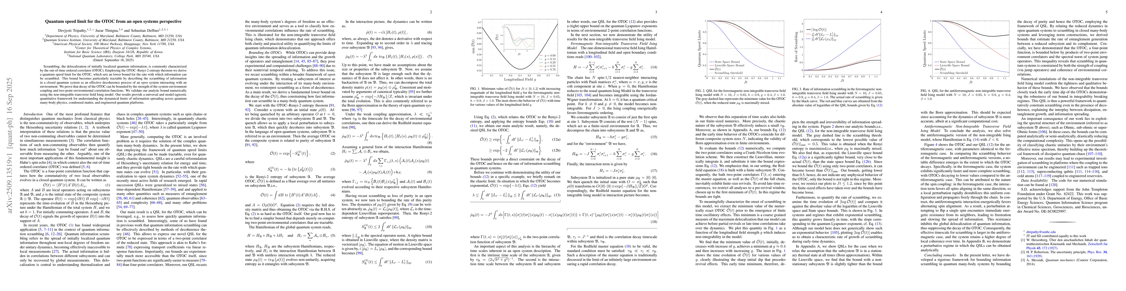 Thumbnail for Quantum speed limit for the OTOC from an open systems perspective