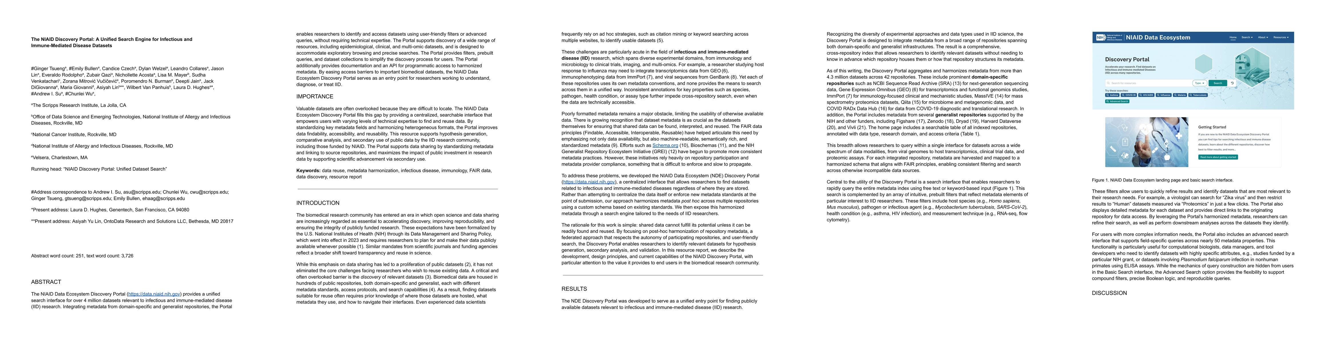 Thumbnail for The NIAID Discovery Portal: A Unified Search Engine for Infectious and
  Immune-Mediated Disease Datasets