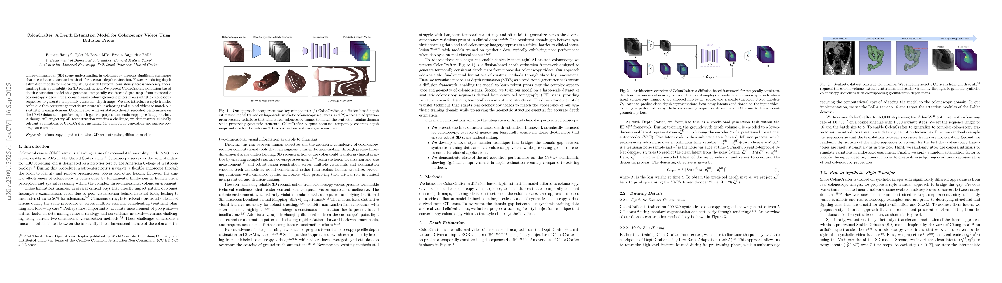 Thumbnail for ColonCrafter: A Depth Estimation Model for Colonoscopy Videos Using
  Diffusion Priors