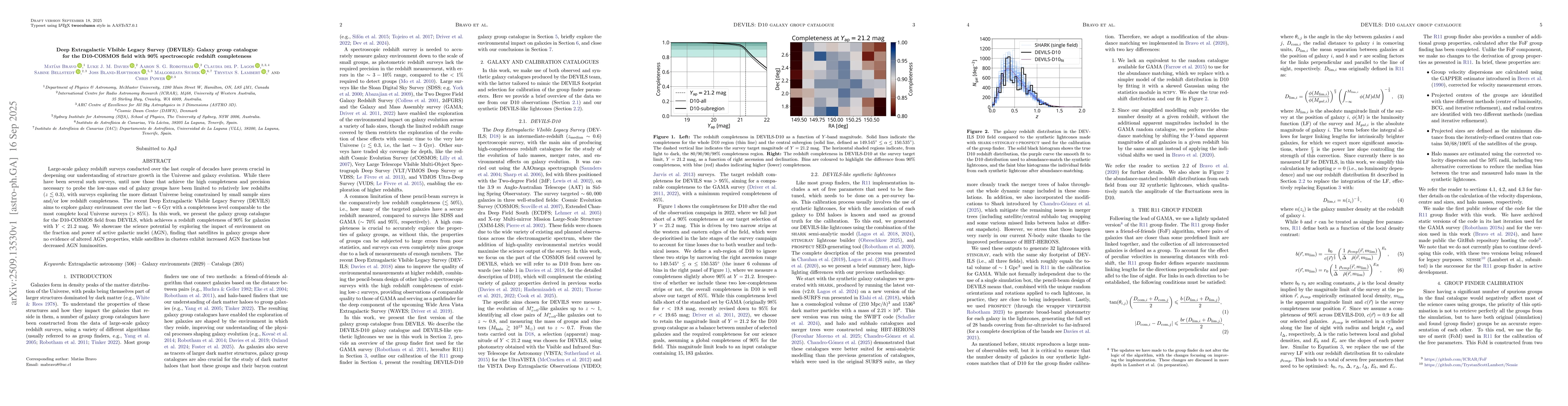 Thumbnail for Deep Extragalactic VIsible Legacy Survey (DEVILS): Galaxy group
  catalogue for the D10-COSMOS field with 90% spectroscopic redshift
  completeness