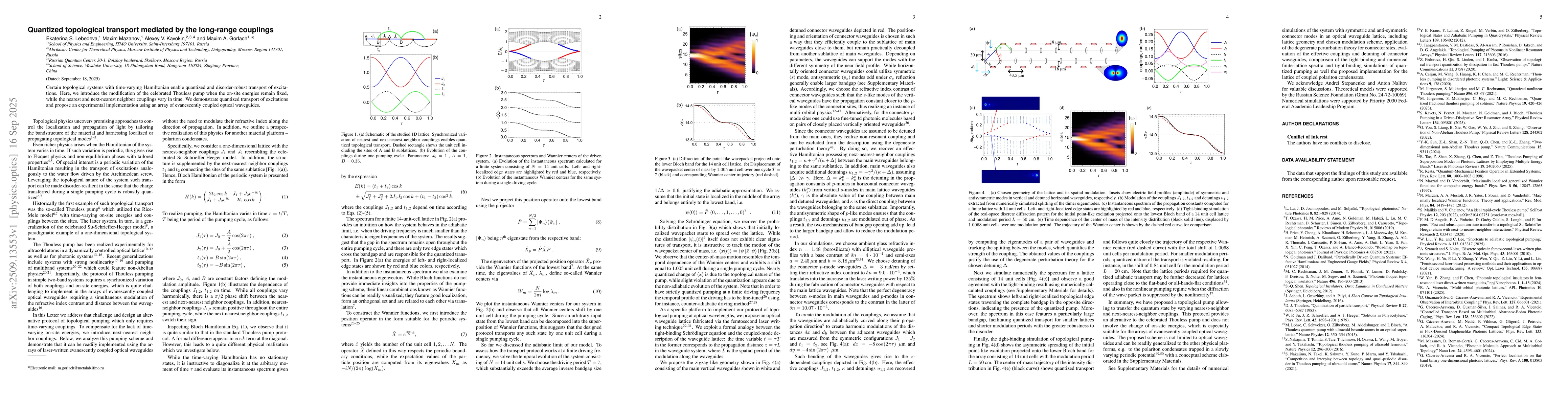 Thumbnail for Quantized topological transport mediated by the long-range couplings
