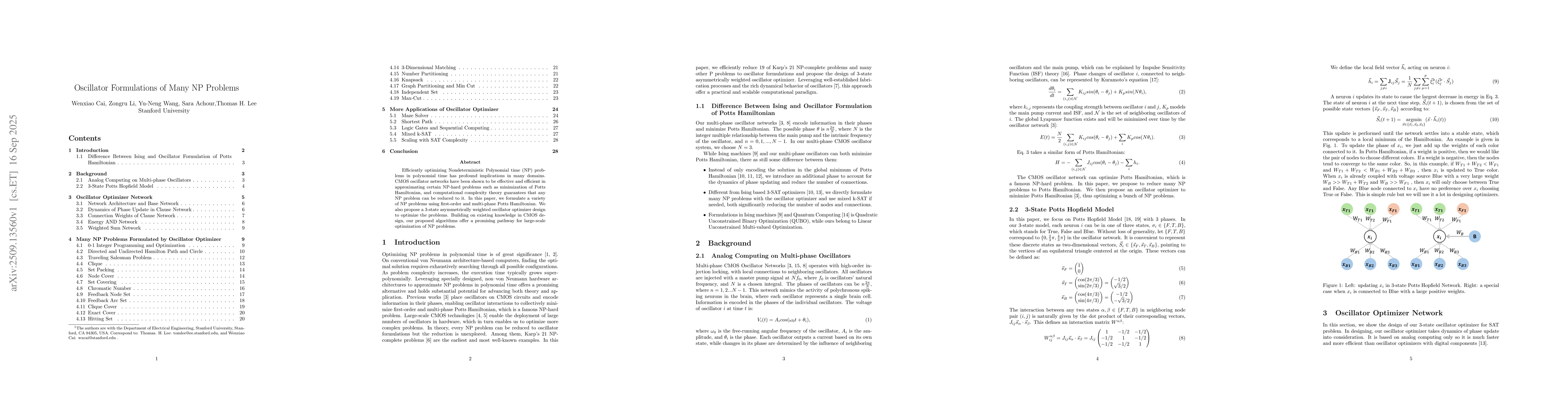 Thumbnail for Oscillator Formulations of Many NP Problems