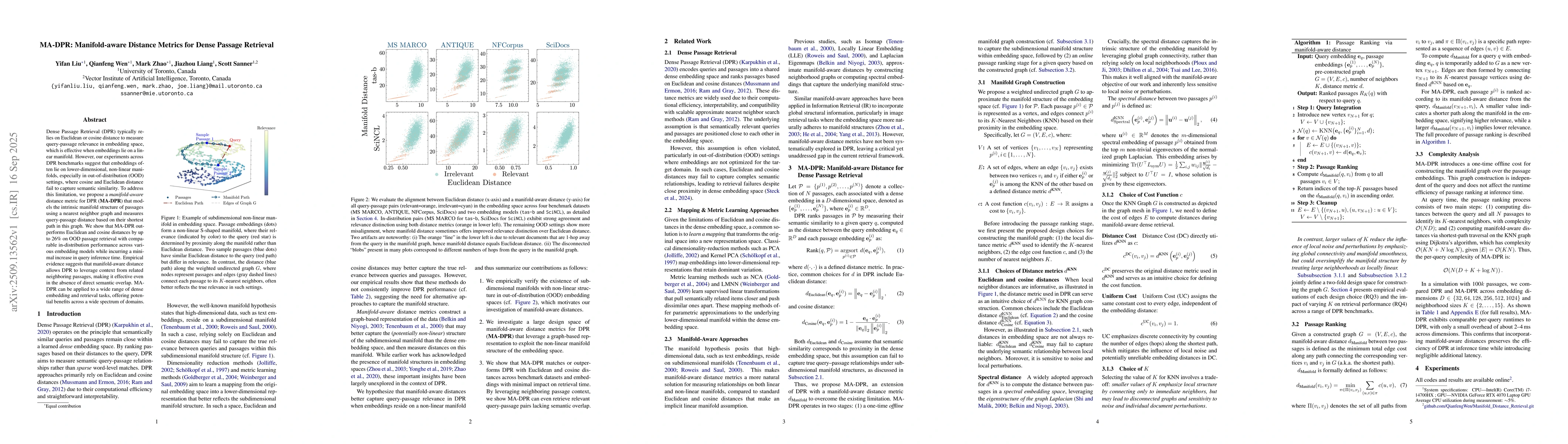 Thumbnail for MA-DPR: Manifold-aware Distance Metrics for Dense Passage Retrieval