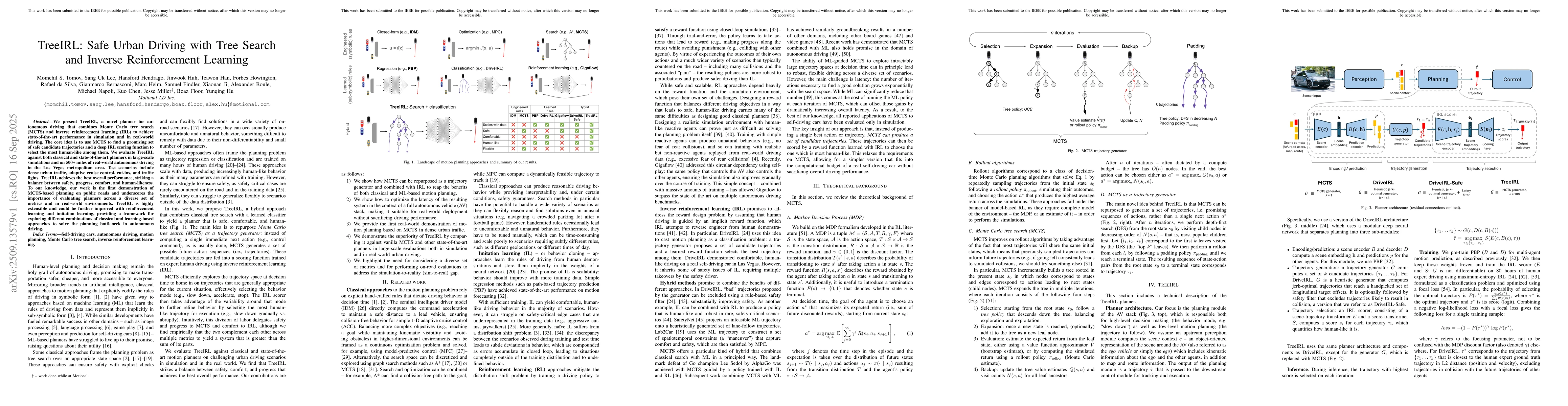 Thumbnail for TreeIRL: Safe Urban Driving with Tree Search and Inverse Reinforcement
  Learning