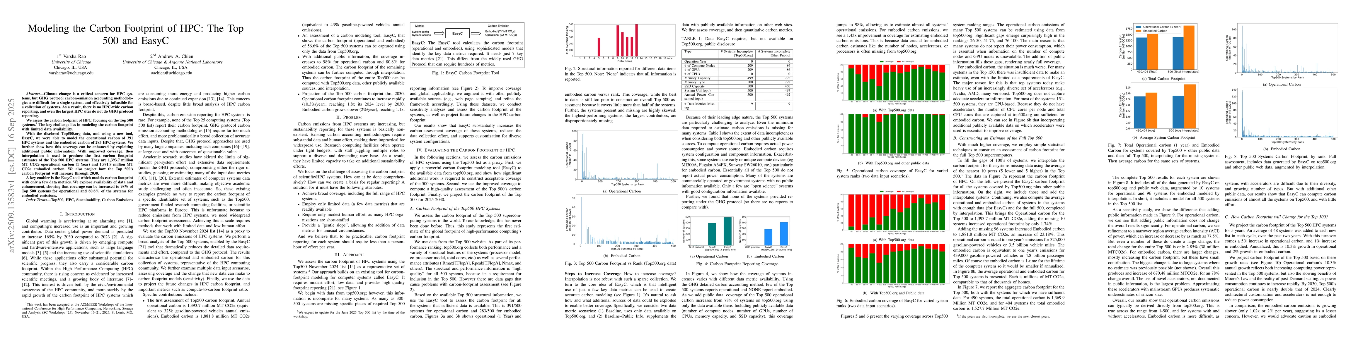 Thumbnail for Modeling the Carbon Footprint of HPC: The Top 500 and EasyC