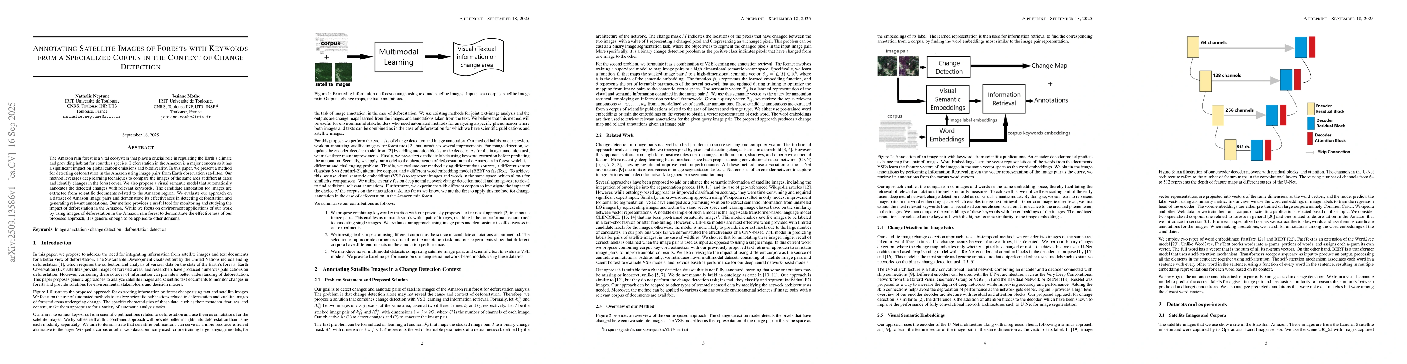 Thumbnail for Annotating Satellite Images of Forests with Keywords from a Specialized
  Corpus in the Context of Change Detection