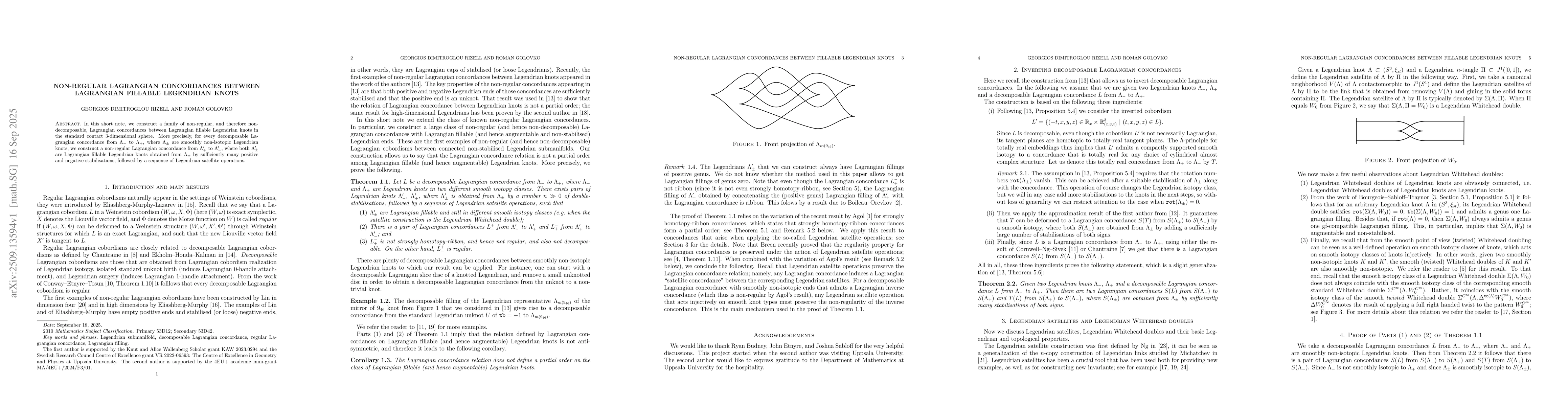 Thumbnail for Non-regular Lagrangian concordances between Lagrangian fillable
  Legendrian knots