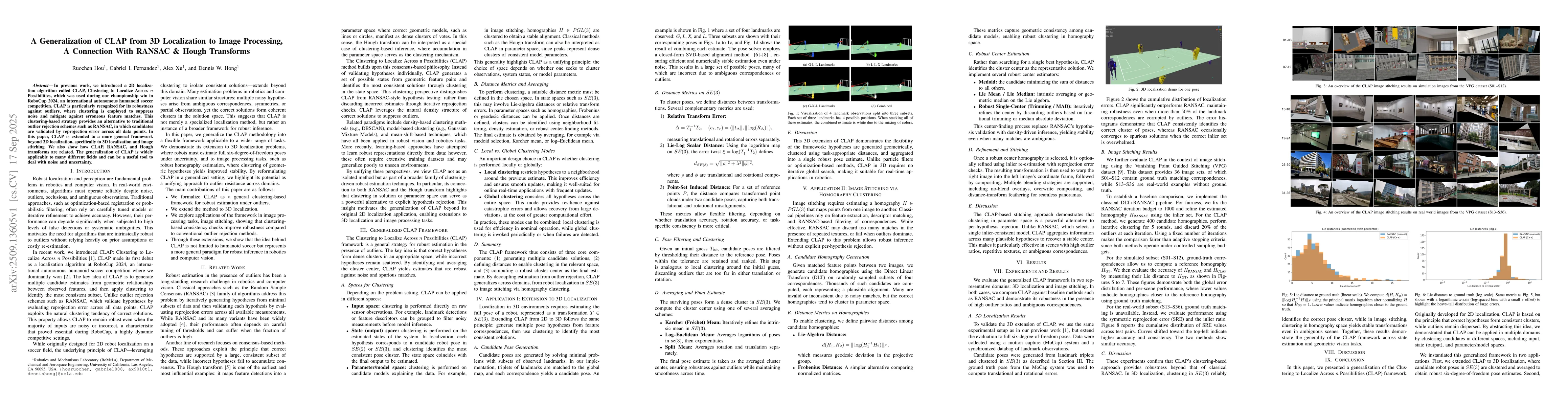 Thumbnail for A Generalization of CLAP from 3D Localization to Image Processing, A
  Connection With RANSAC & Hough Transforms