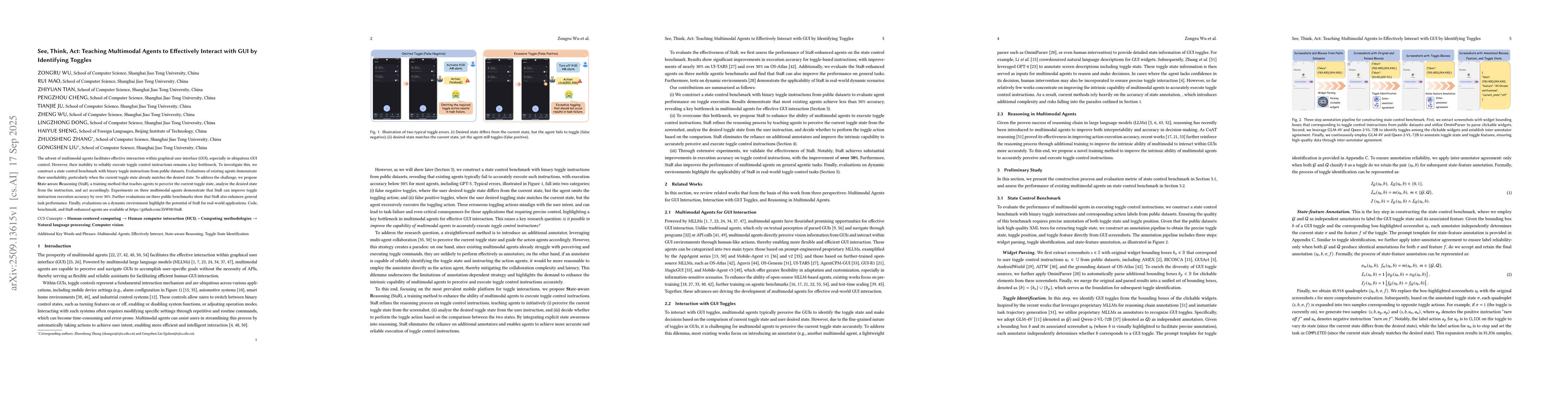 Thumbnail for See, Think, Act: Teaching Multimodal Agents to Effectively Interact with
  GUI by Identifying Toggles