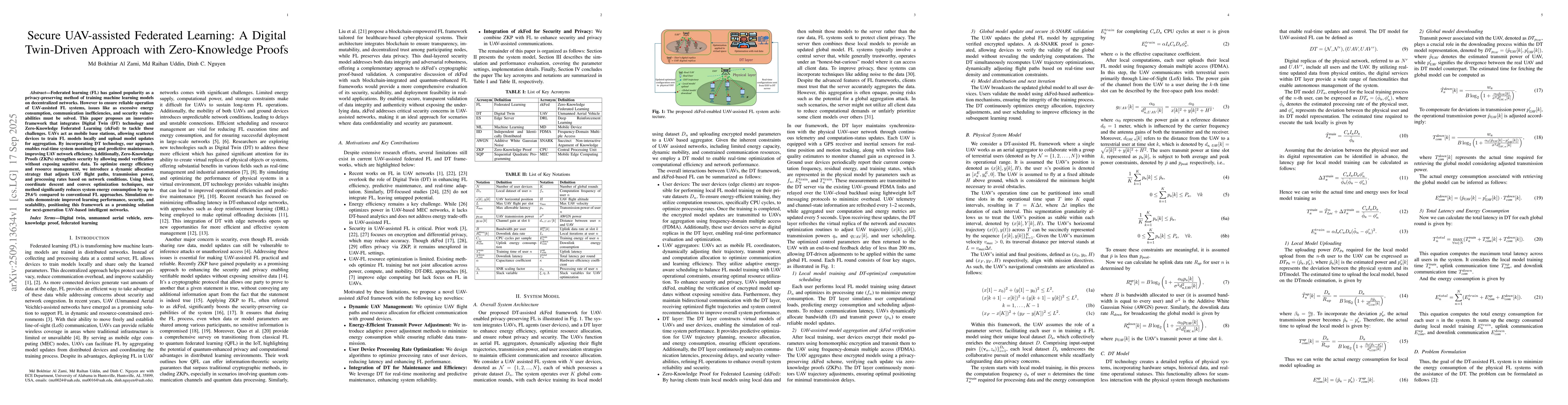 Thumbnail for Secure UAV-assisted Federated Learning: A Digital Twin-Driven Approach
  with Zero-Knowledge Proofs