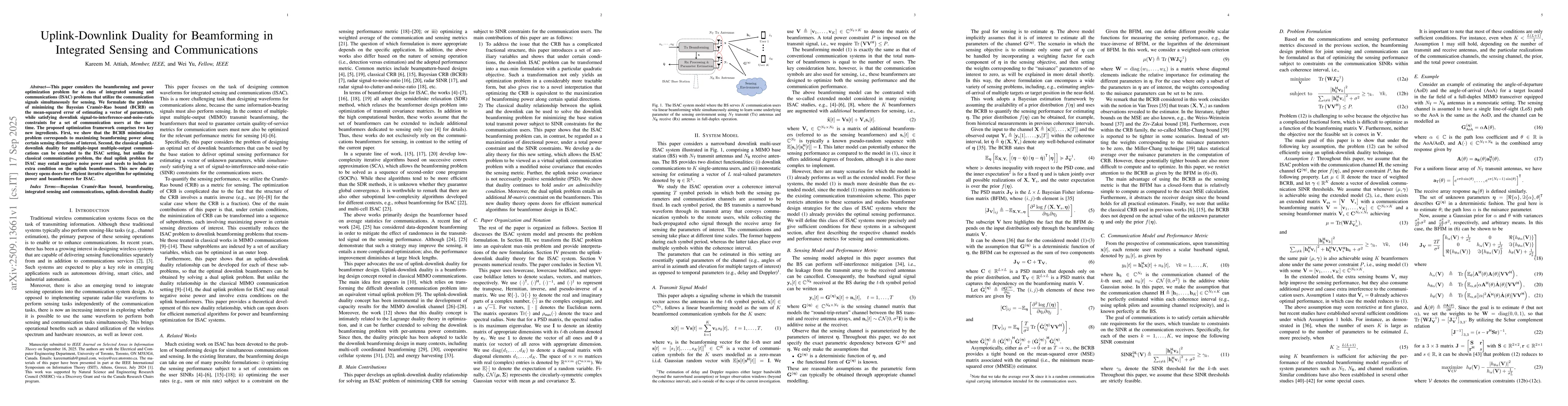Thumbnail for Uplink-Downlink Duality for Beamforming in Integrated Sensing and
  Communications
