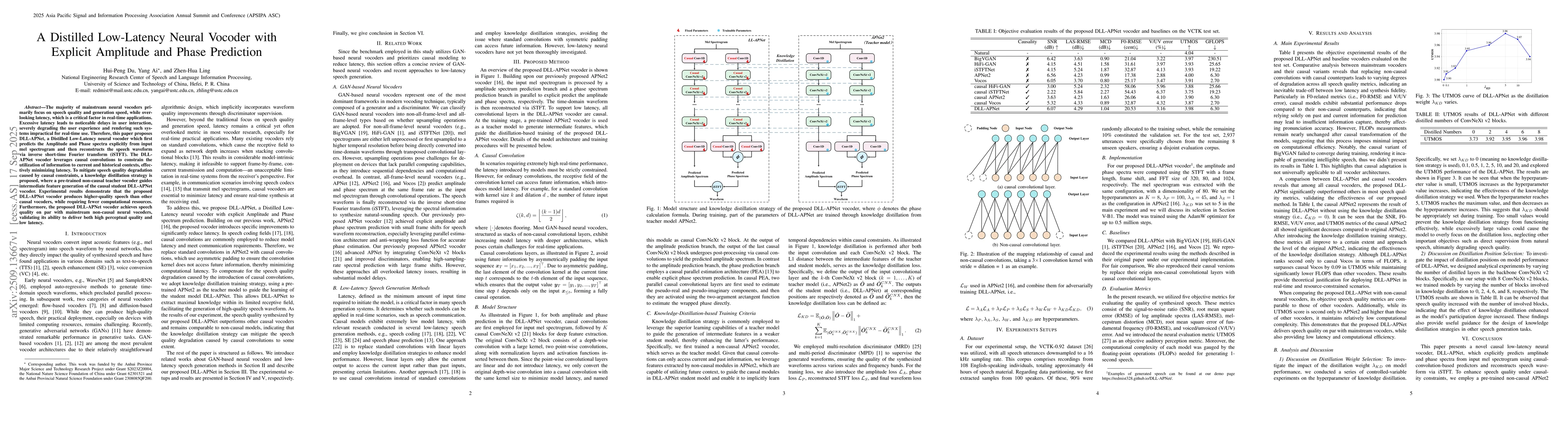 Thumbnail for A Distilled Low-Latency Neural Vocoder with Explicit Amplitude and Phase
  Prediction