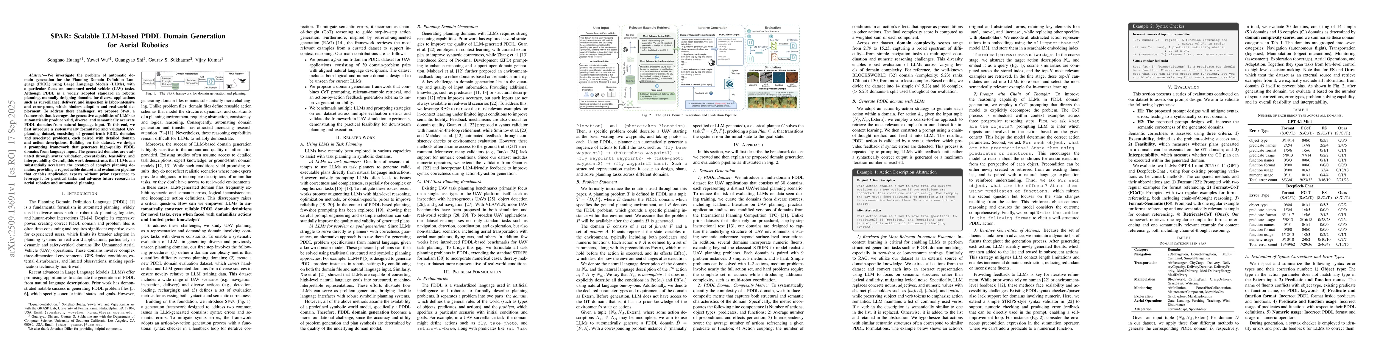 Thumbnail for SPAR: Scalable LLM-based PDDL Domain Generation for Aerial Robotics