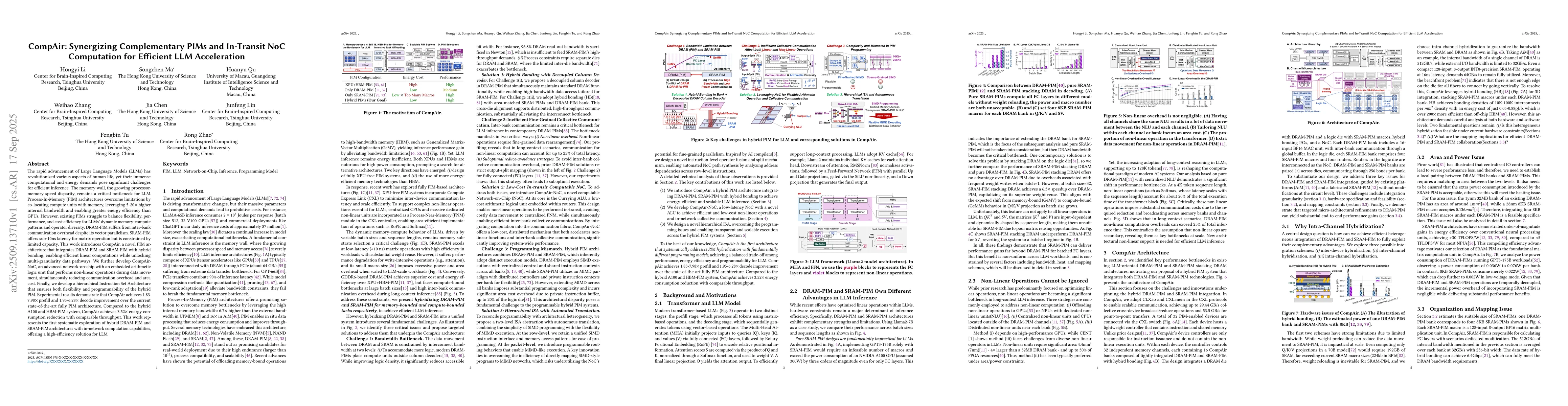 Thumbnail for CompAir: Synergizing Complementary PIMs and In-Transit NoC Computation
  for Efficient LLM Acceleration