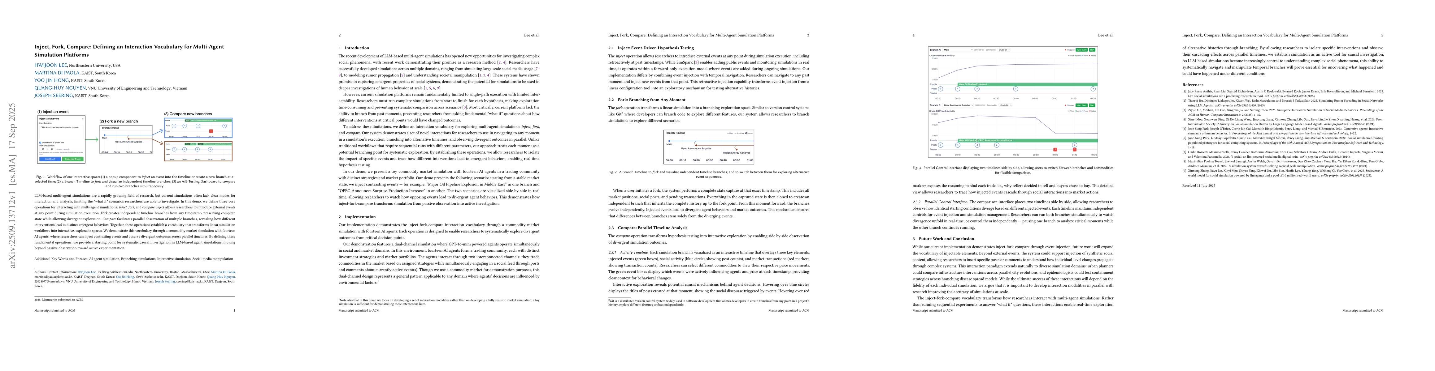 Thumbnail for Inject, Fork, Compare: Defining an Interaction Vocabulary for
  Multi-Agent Simulation Platforms