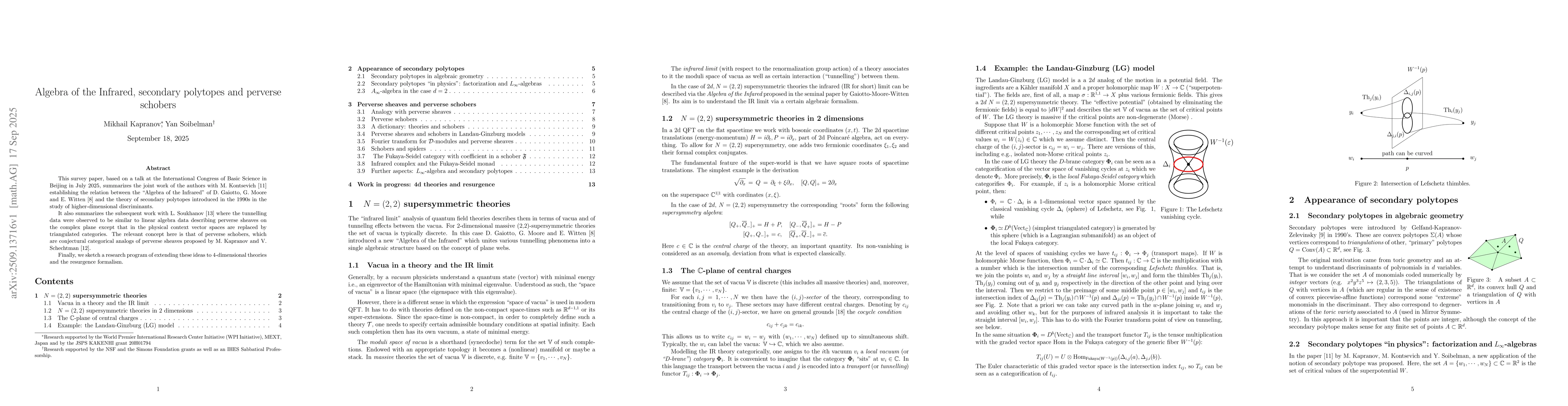 Thumbnail for Algebra of the Infrared, secondary polytopes and perverse schobers