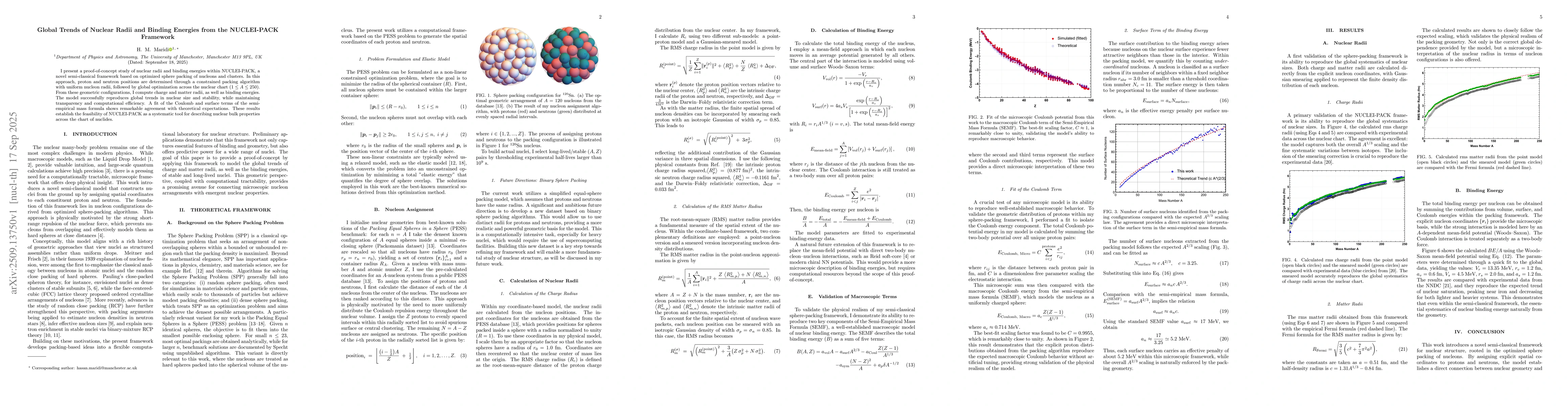Thumbnail for Global Trends of Nuclear Radii and Binding Energies from the NUCLEI-PACK
  Framework