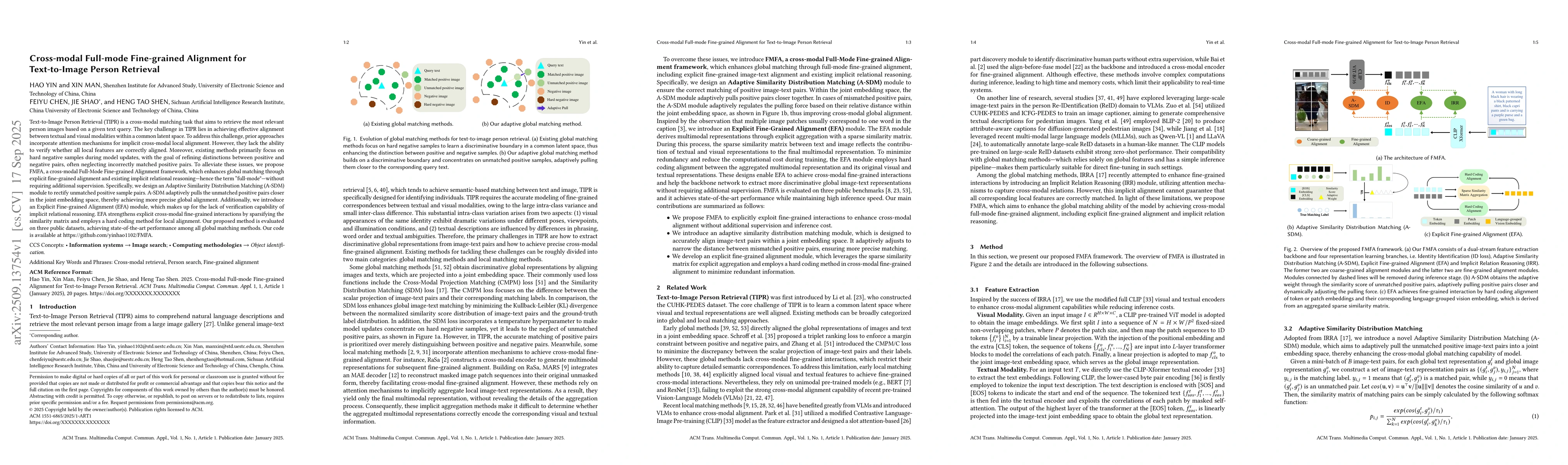 Thumbnail for Cross-modal Full-mode Fine-grained Alignment for Text-to-Image Person
  Retrieval