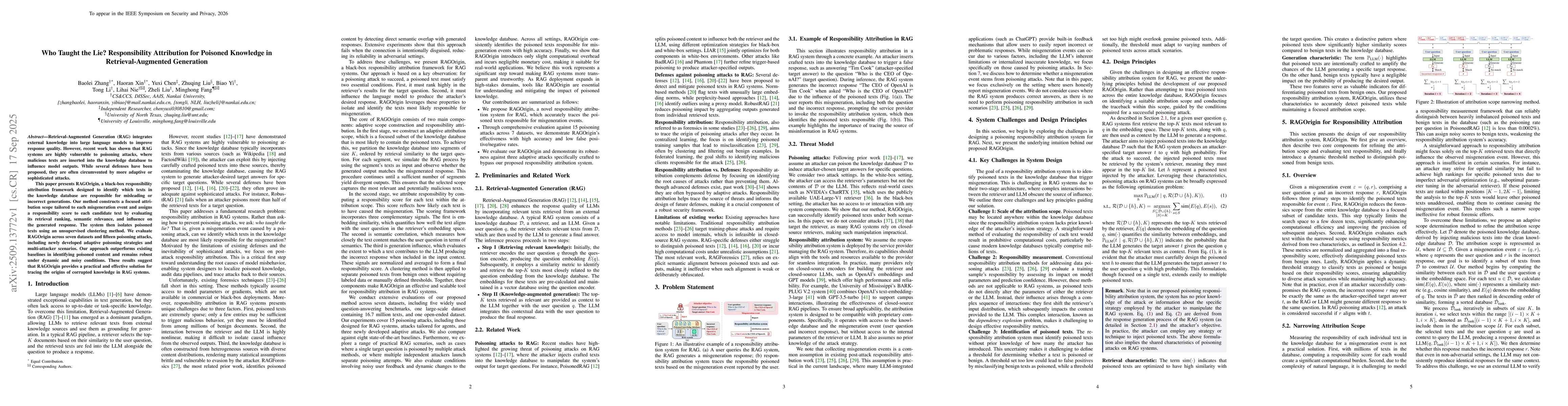Thumbnail for Who Taught the Lie? Responsibility Attribution for Poisoned Knowledge in
  Retrieval-Augmented Generation