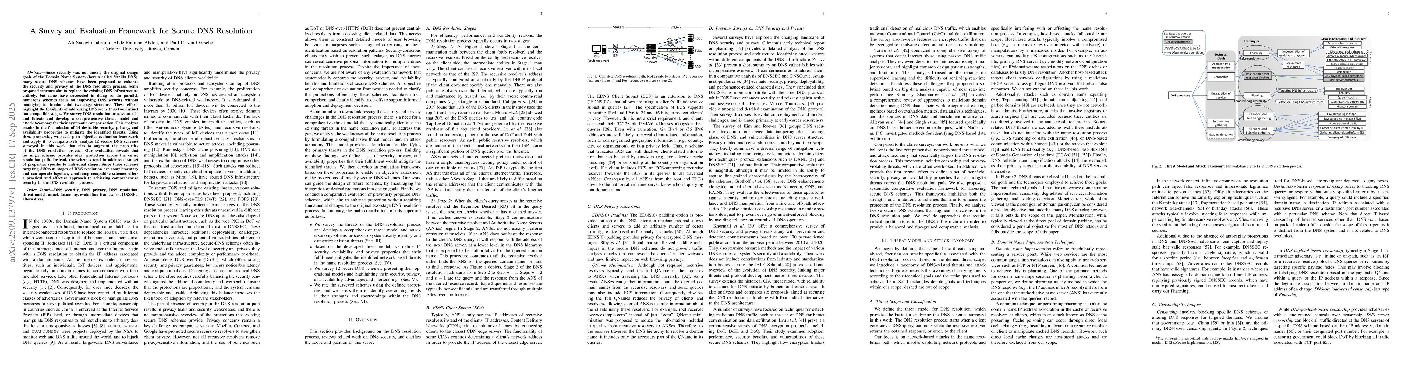 Thumbnail for A Survey and Evaluation Framework for Secure DNS Resolution