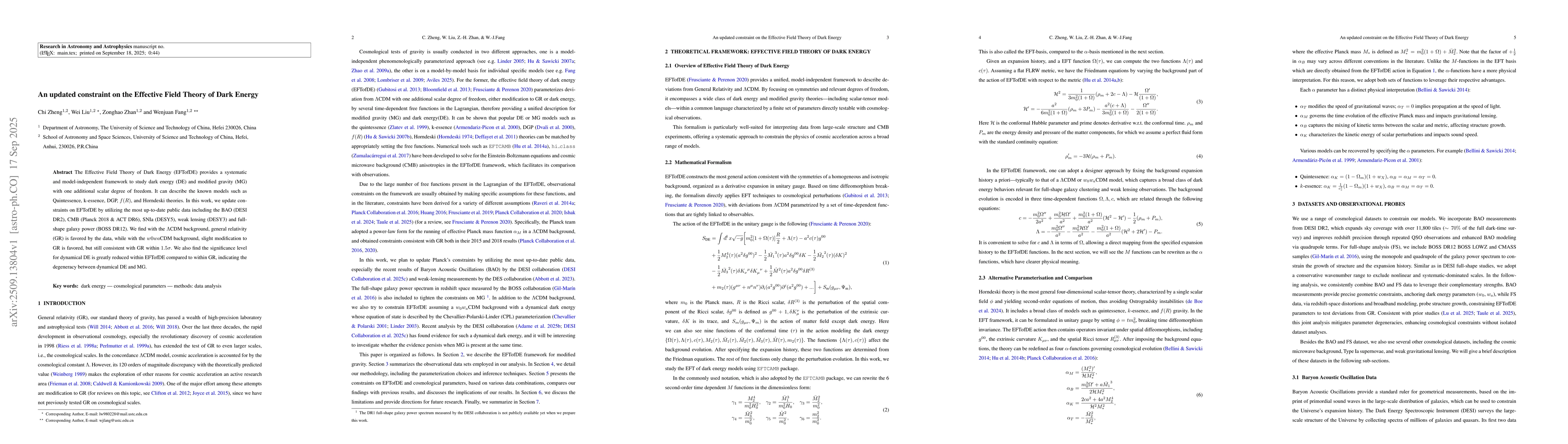 Thumbnail for An updated constraint on the Effective Field Theory of Dark Energy