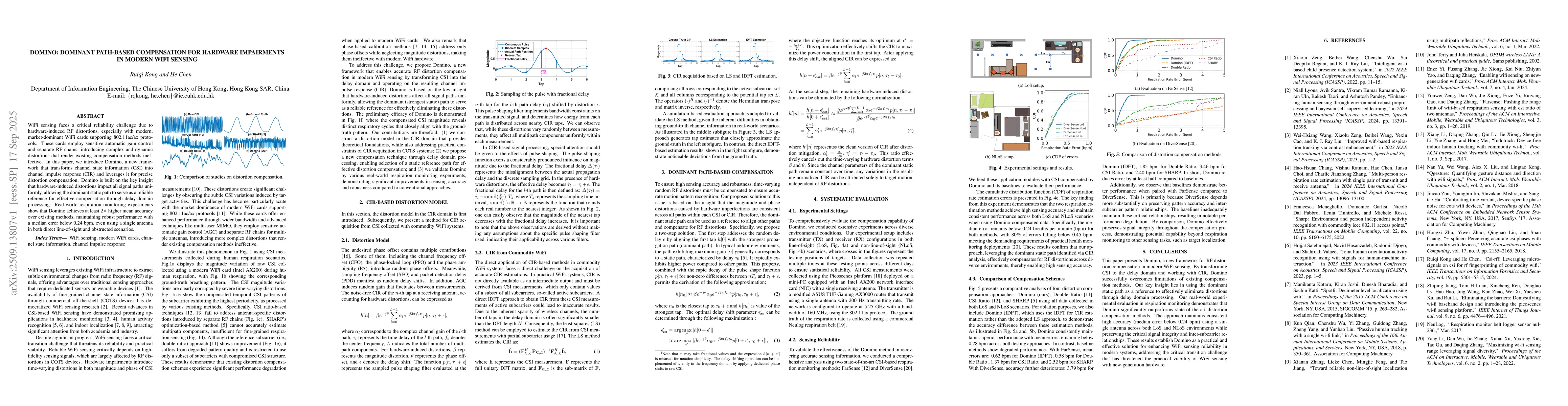 Thumbnail for Domino: Dominant Path-based Compensation for Hardware Impairments in
  Modern WiFi Sensing