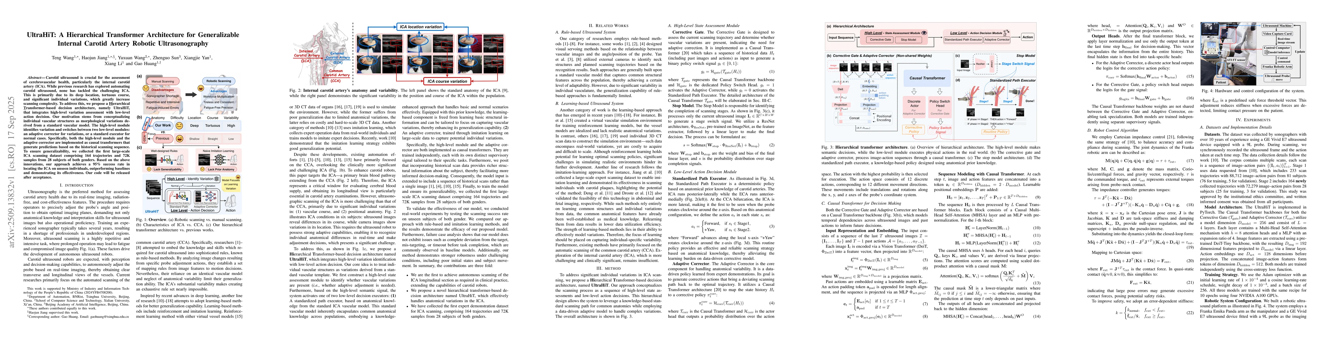 Thumbnail for UltraHiT: A Hierarchical Transformer Architecture for Generalizable
  Internal Carotid Artery Robotic Ultrasonography