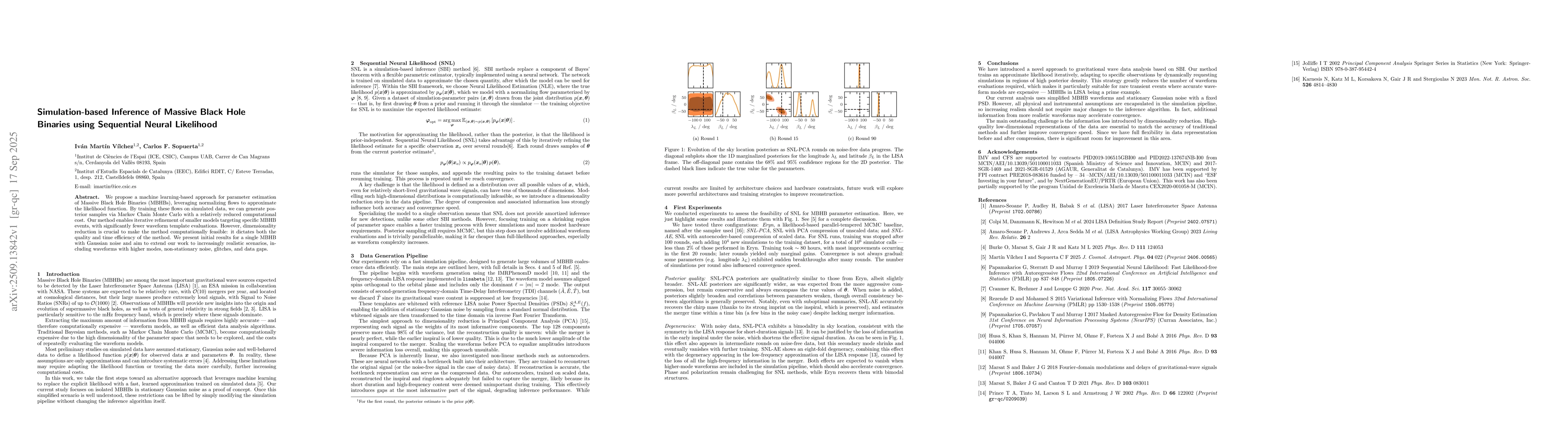 Thumbnail for Simulation-based Inference of Massive Black Hole Binaries using
  Sequential Neural Likelihood