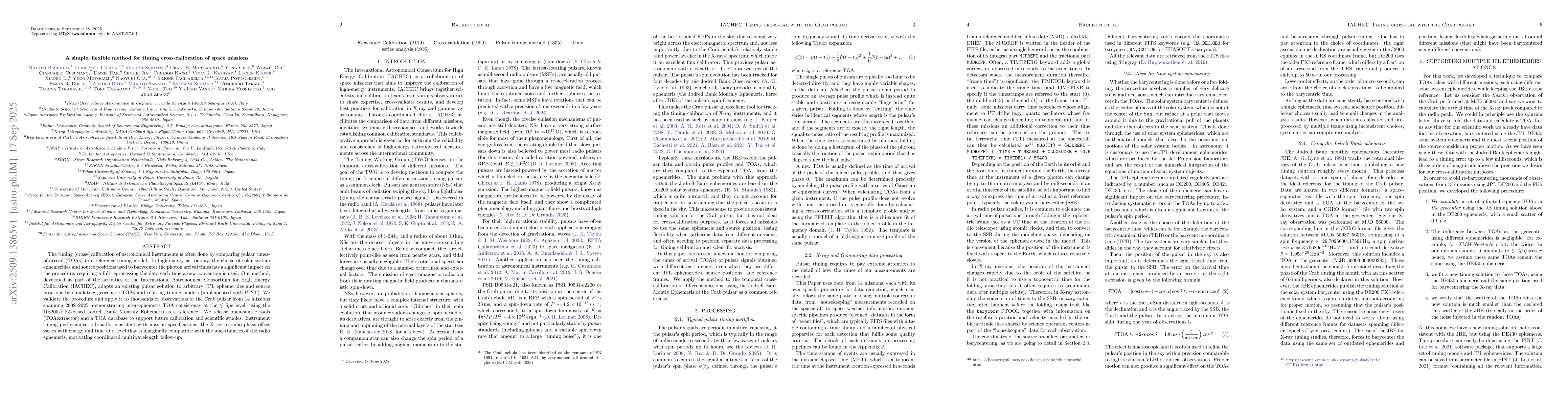 Thumbnail for A simple, flexible method for timing cross-calibration of space missions