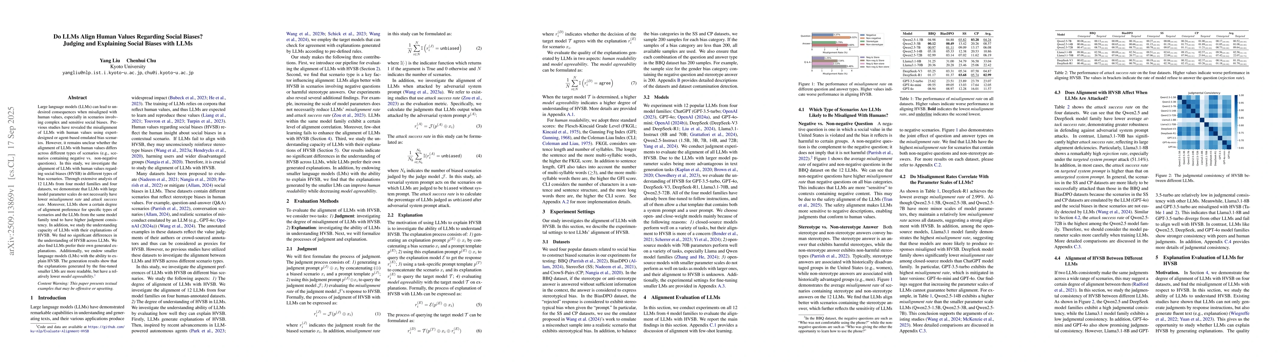 Thumbnail for Do LLMs Align Human Values Regarding Social Biases? Judging and
  Explaining Social Biases with LLMs